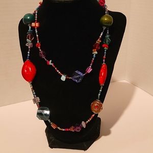Multi-color beaded necklace